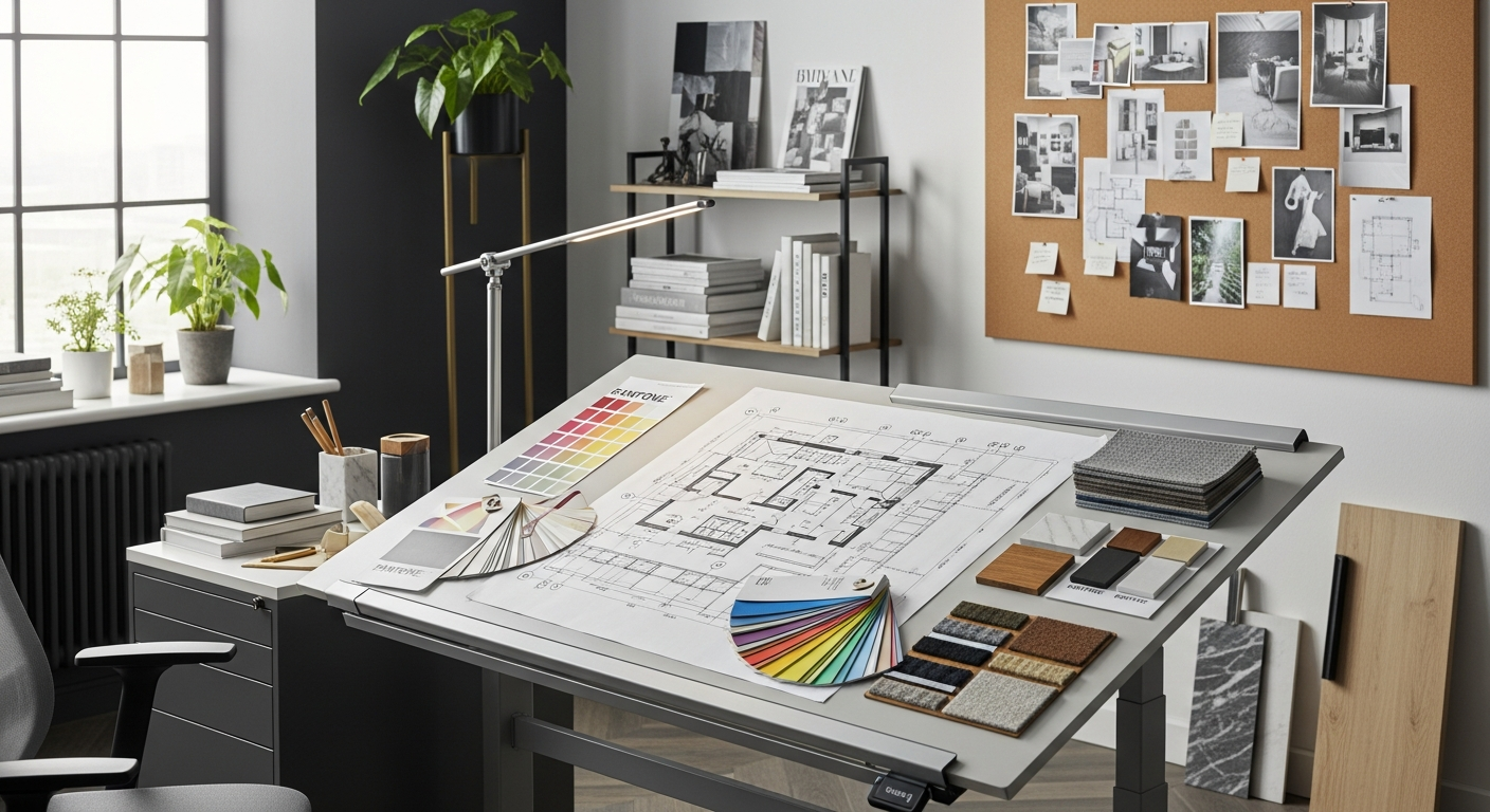 Interior design workspace